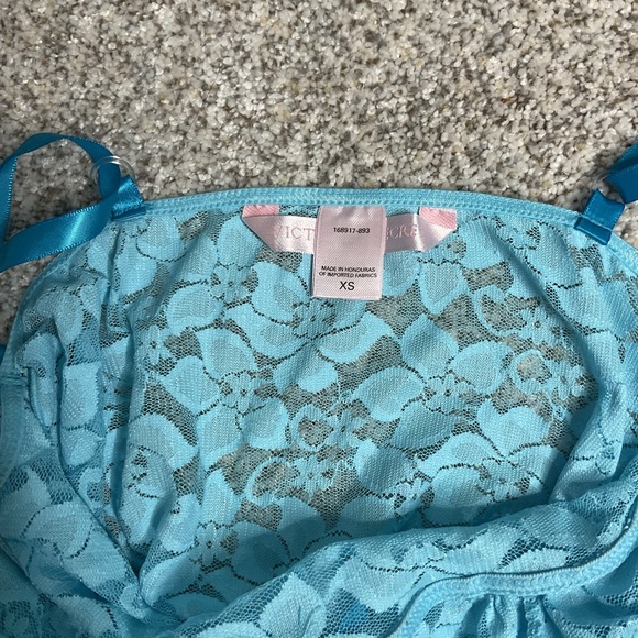 Victoria’s Secret XS Blue Lace Babydoll Lingerie w/ Bow Details - Picture 2 of 6